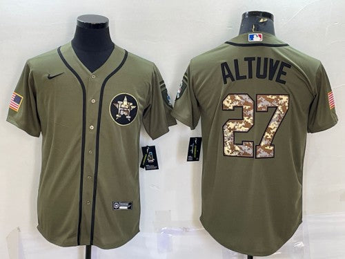 Jose Altuve Houston Astros olive Salute To Service jersey