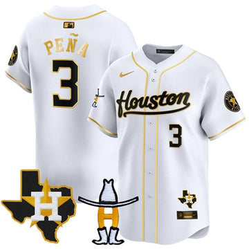 Jeremy Pena Houston Astros white-gold jersey
