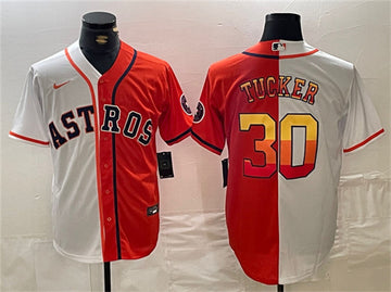 Kyle Tucker Houston Astros white-orange Split jersey