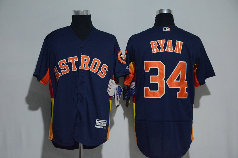 Nolan Ryan Majestic Houston Astros navy Alternate jersey