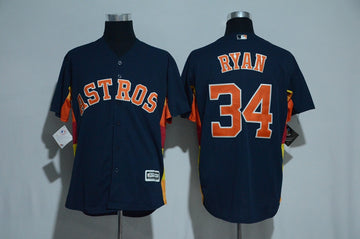 Nolan Ryan Majestic Houston Astros navy Alternate jersey
