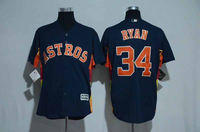 Nolan Ryan Majestic Houston Astros navy Alternate jersey