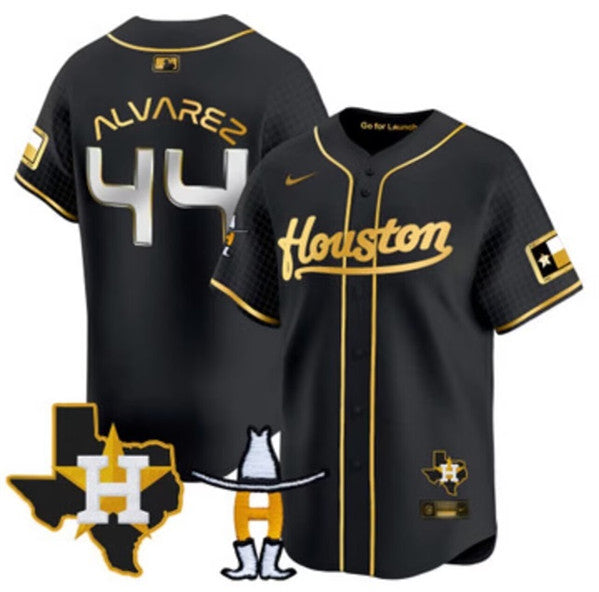 Yordan Alvarez Houston Astros black-gold jersey