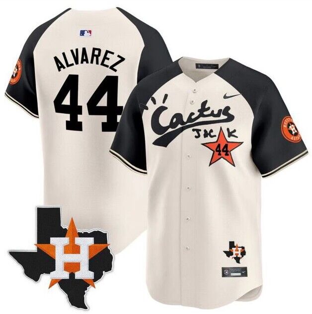 Yordan Alvarez Houston Astros cream jersey