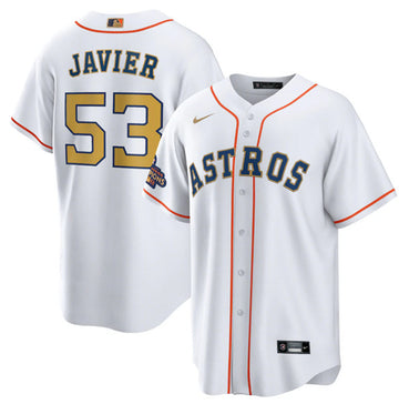 Cristian Javier Houston Astros white Gold Collection jersey