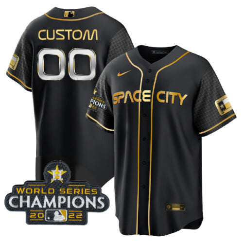 Custom Houston Astros black jersey