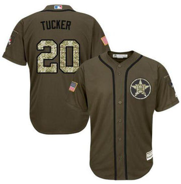 Custom Houston Astros green Salute To Service jersey