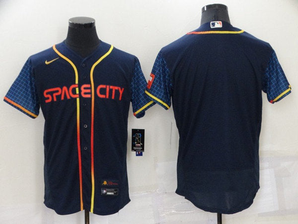 Custom Houston Astros navy City Connect jersey