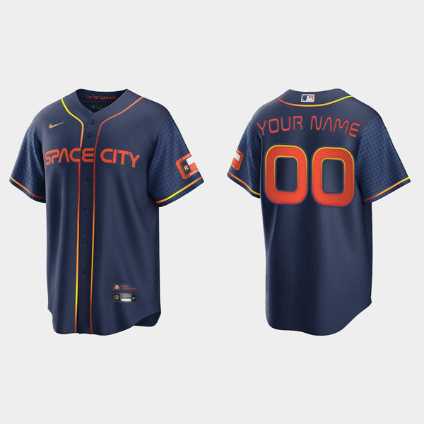Custom Houston Astros navy City Connect jersey