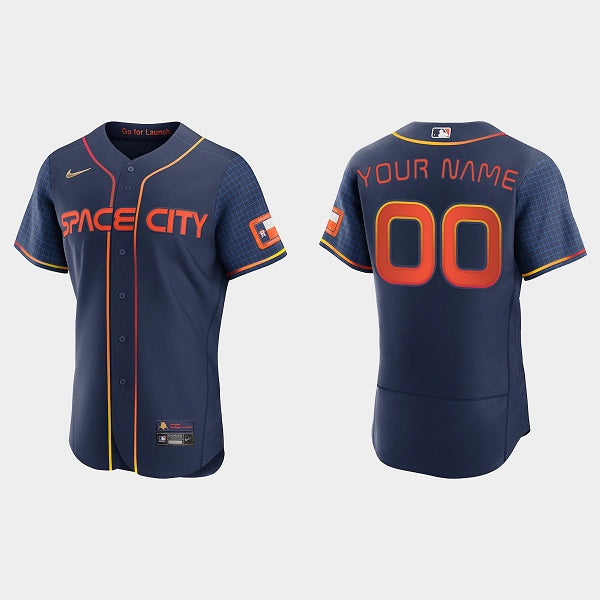 Custom Houston Astros navy City Connect jersey