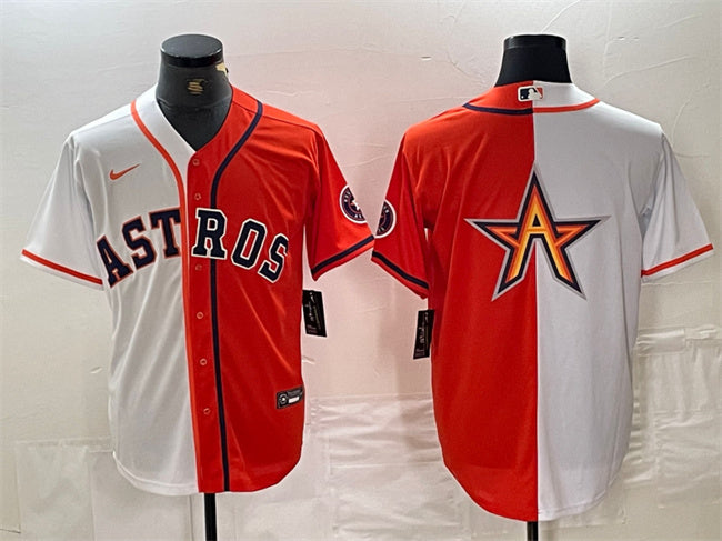 Houston Astros white-orange Split jersey