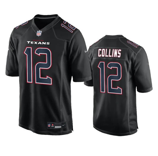 Houston Texans #12 Nico Collins Black Fashion Jersey