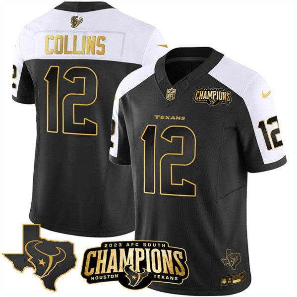 Nico Collins Houston Texans black-white FUSE jersey