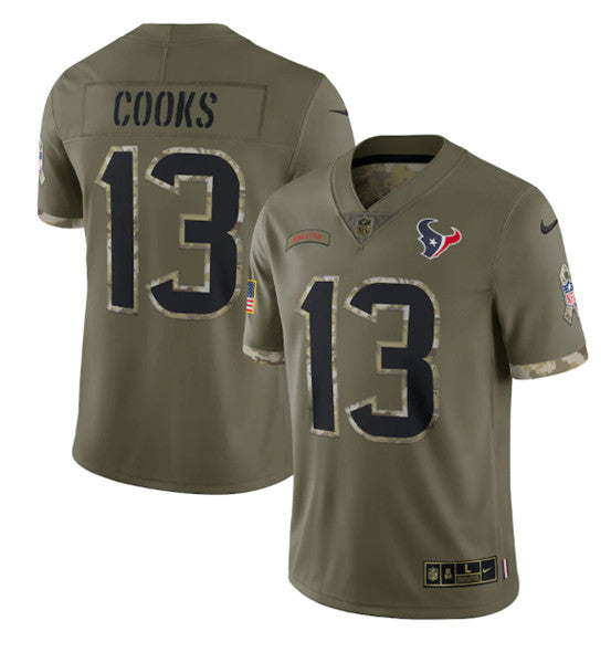Brandin Cooks Houston Texans olive Salute To Service jersey