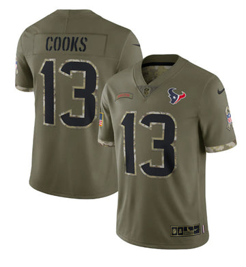 Brandin Cooks Houston Texans olive Salute To Service jersey