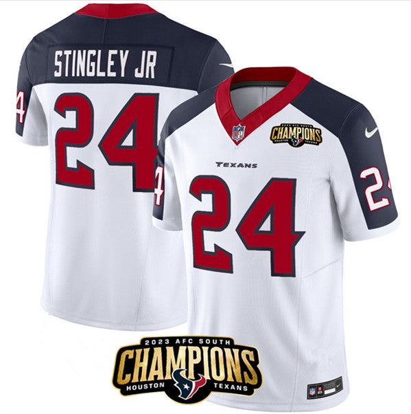Derek Stingley Jr Houston Texans white-navy FUSE jersey