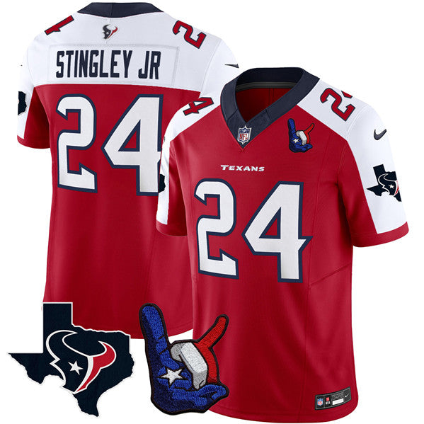 Derek Stingley Jr Houston Texans white-red FUSE jersey