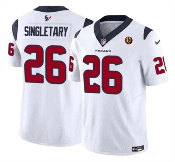 Devin Singletary Houston Texans white FUSE jersey
