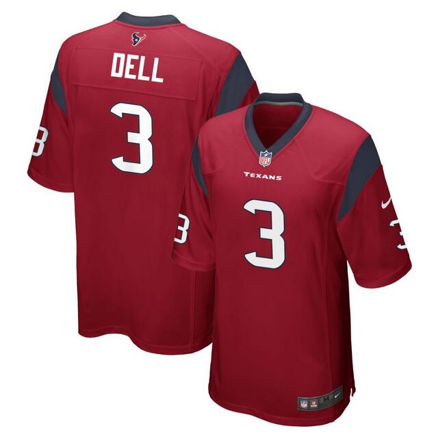 Tank Dell Houston Texans red Game jersey