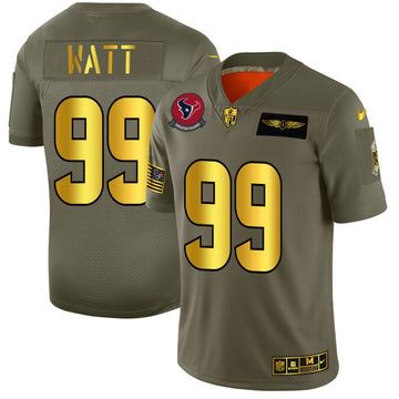 JJ Watt Houston Texans olive-gold Salute To Service jersey