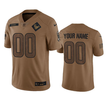 Custom Houston Texans brown Salute To Service jersey