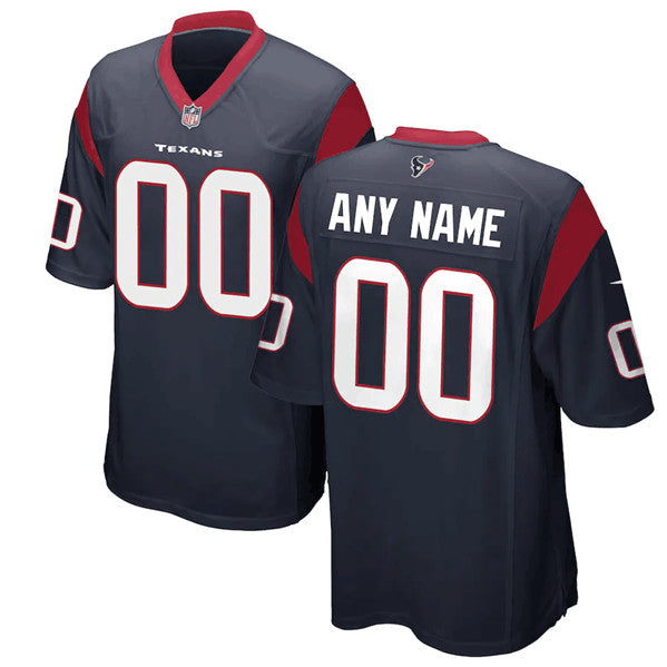 Custom Houston Texans navy Game jersey