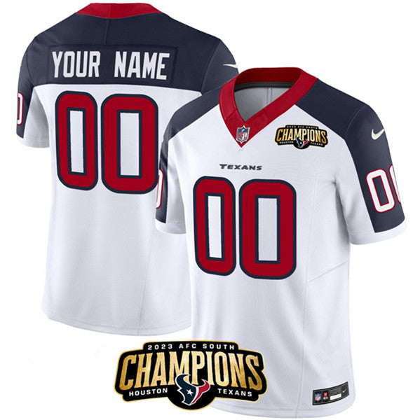 Custom Houston Texans white-navy FUSE jersey