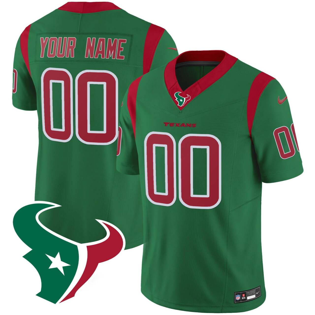 Custom Houston Texans green FUSE jersey