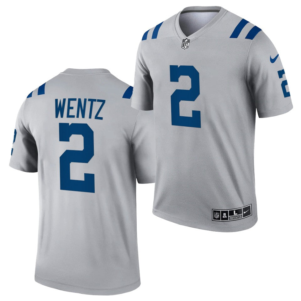 Carson Wentz Indianapolis Colts gray Inverted Legend jersey