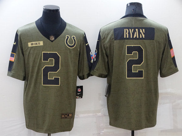 Matt Ryan Indianapolis Colts olive Salute To Service jersey