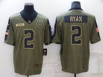 Matt Ryan Indianapolis Colts olive Salute To Service jersey
