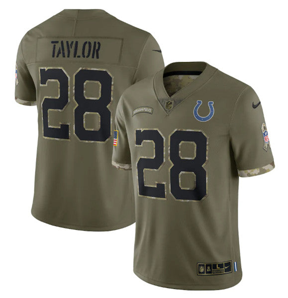 Jonathan Taylor Indianapolis Colts olive Salute To Service jersey