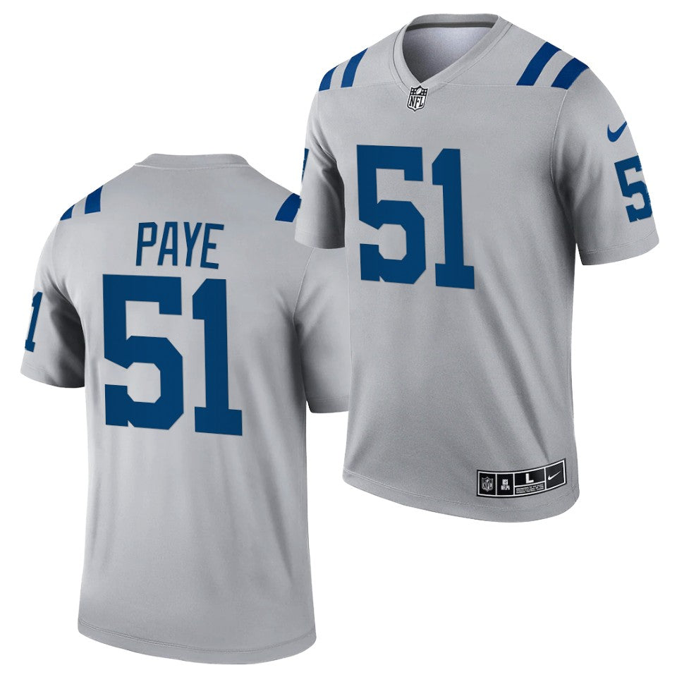 Kwity Paye Indianapolis Colts gray Inverted Legend jersey
