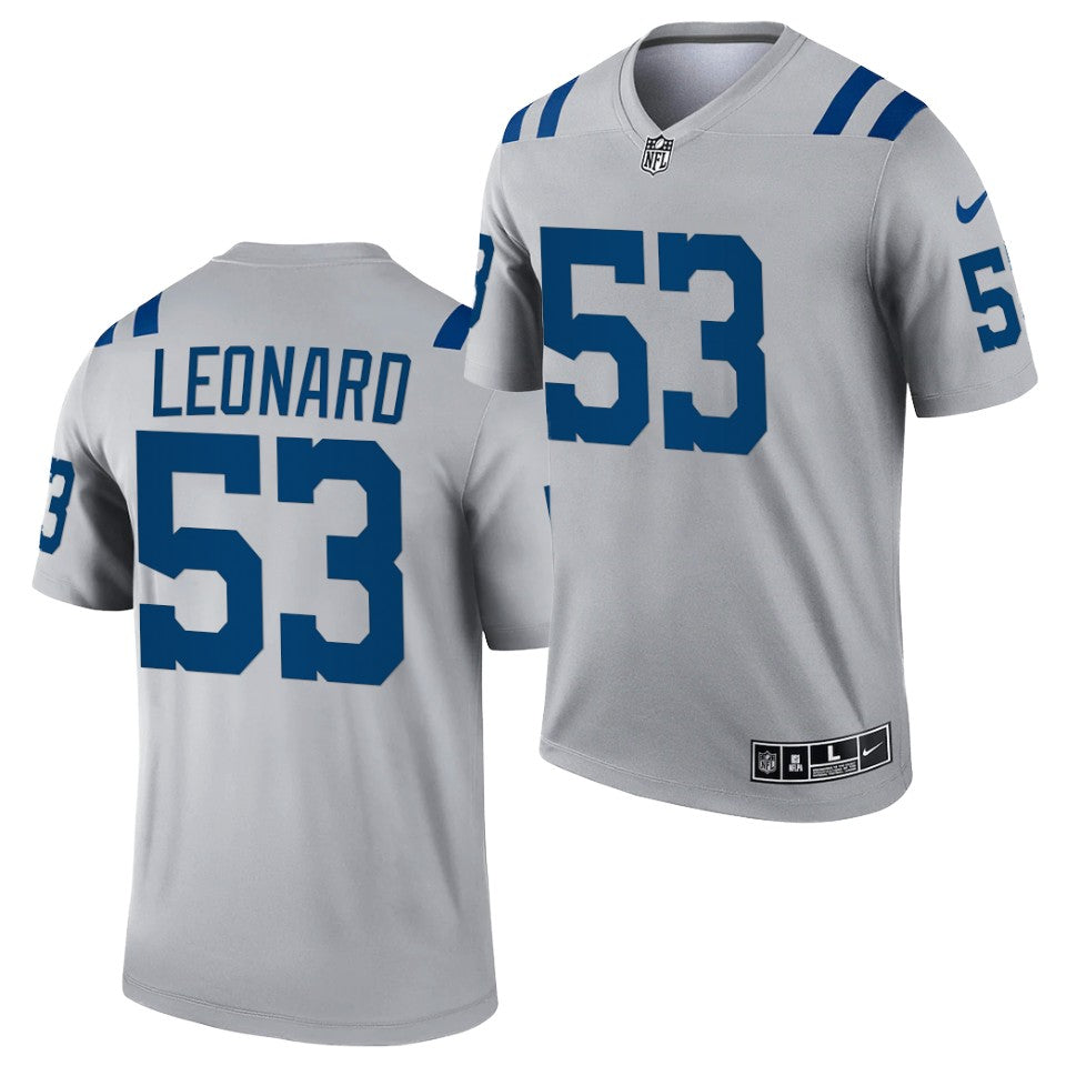 Darius Leonard Indianapolis Colts gray Inverted Legend jersey