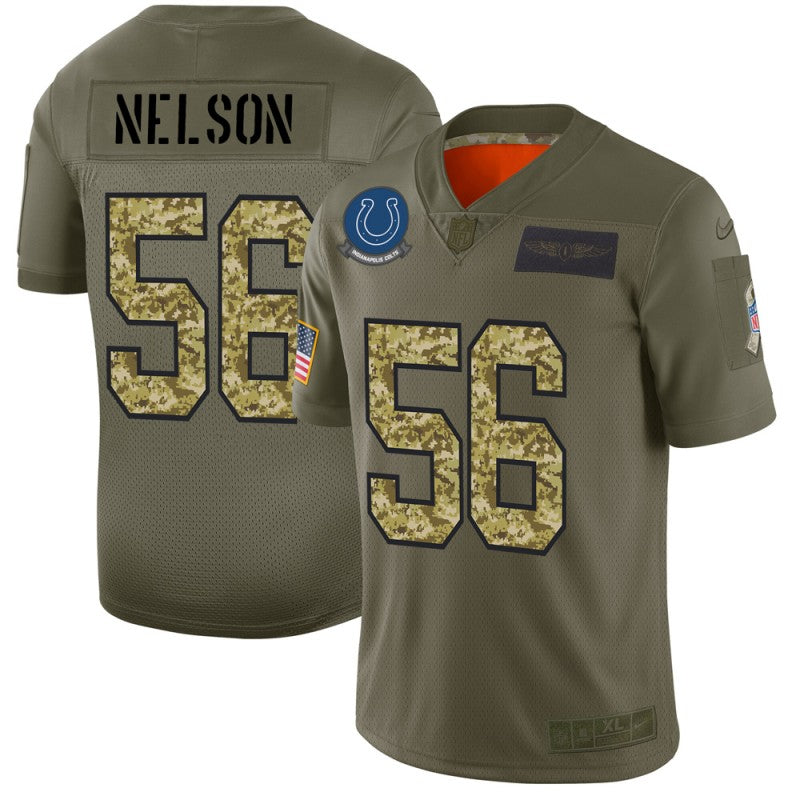 Quenton Nelson Indianapolis Colts olive-camo Salute To Service jersey