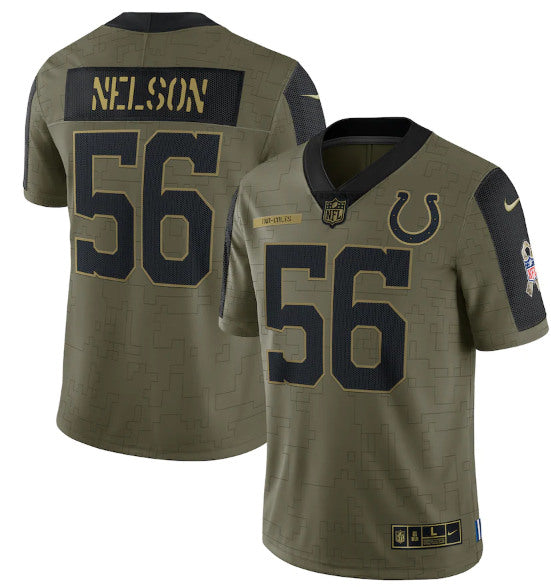 Quenton Nelson Indianapolis Colts olive Salute To Service jersey