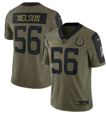 Quenton Nelson Indianapolis Colts olive Salute To Service jersey