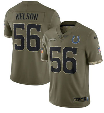 Quenton Nelson Indianapolis Colts olive Salute To Service jersey
