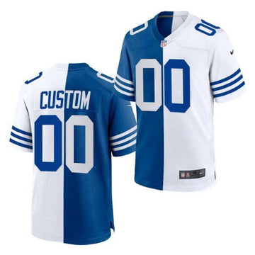 Custom Indianapolis Colts blue Split jersey