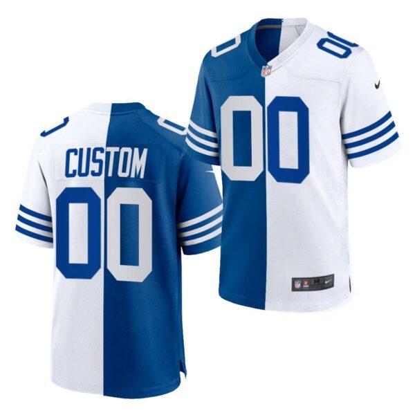 Custom Indianapolis Colts blue Split jersey