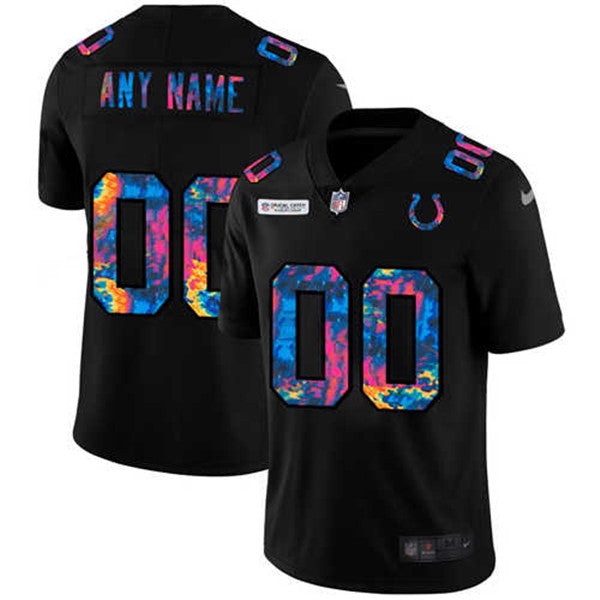 Indianapolis Colts Customized 2020 Black Crucial Catch Jersey