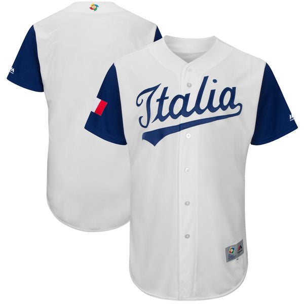 Majestic Italy Baseball white Classic jersey