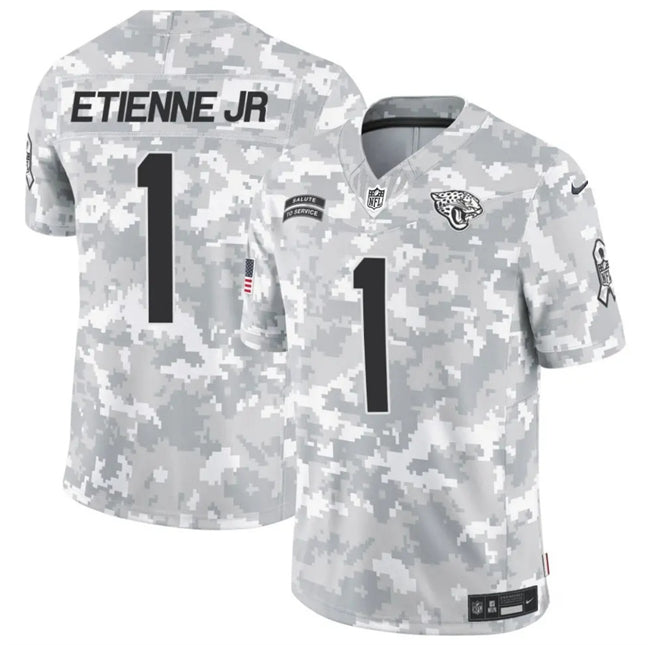 Travis Etienne Jr Arctic Jacksonville Jaguars camo Salute To Service jersey