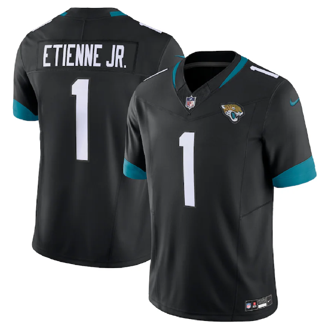 Travis Etienne Jr Jacksonville Jaguars black FUSE jersey
