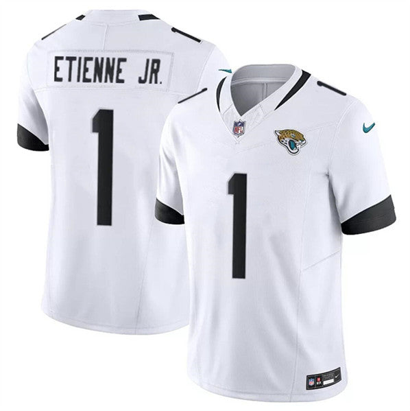 Travis Etienne Jr Jacksonville Jaguars white FUSE jersey