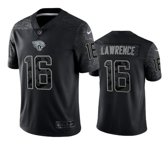 Jacksonville Jaguars #16 Trevor Lawrence Black Reflective Jersey