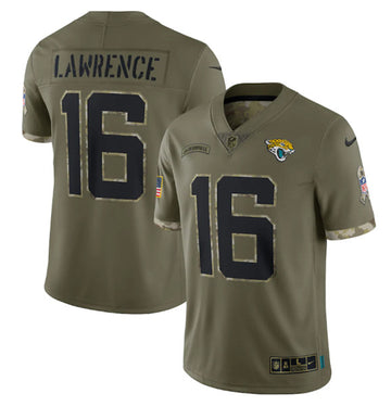 Trevor Lawrence Jacksonville Jaguars olive Salute To Service jersey
