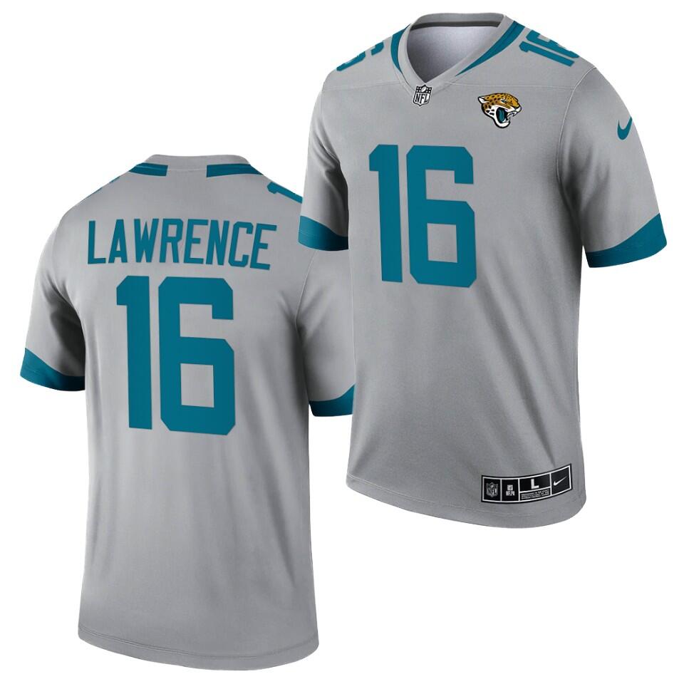 Trevor Lawrence Jacksonville Jaguars silver Inverted Legend jersey