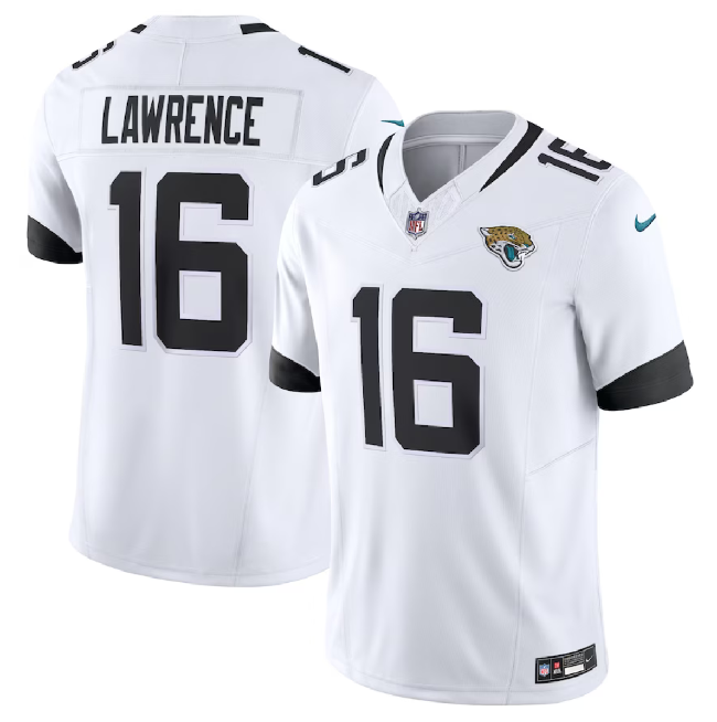 Trevor Lawrence Jacksonville Jaguars white FUSE jersey
