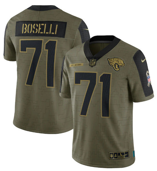 Tony Boselli Jacksonville Jaguars olive Salute To Service jersey